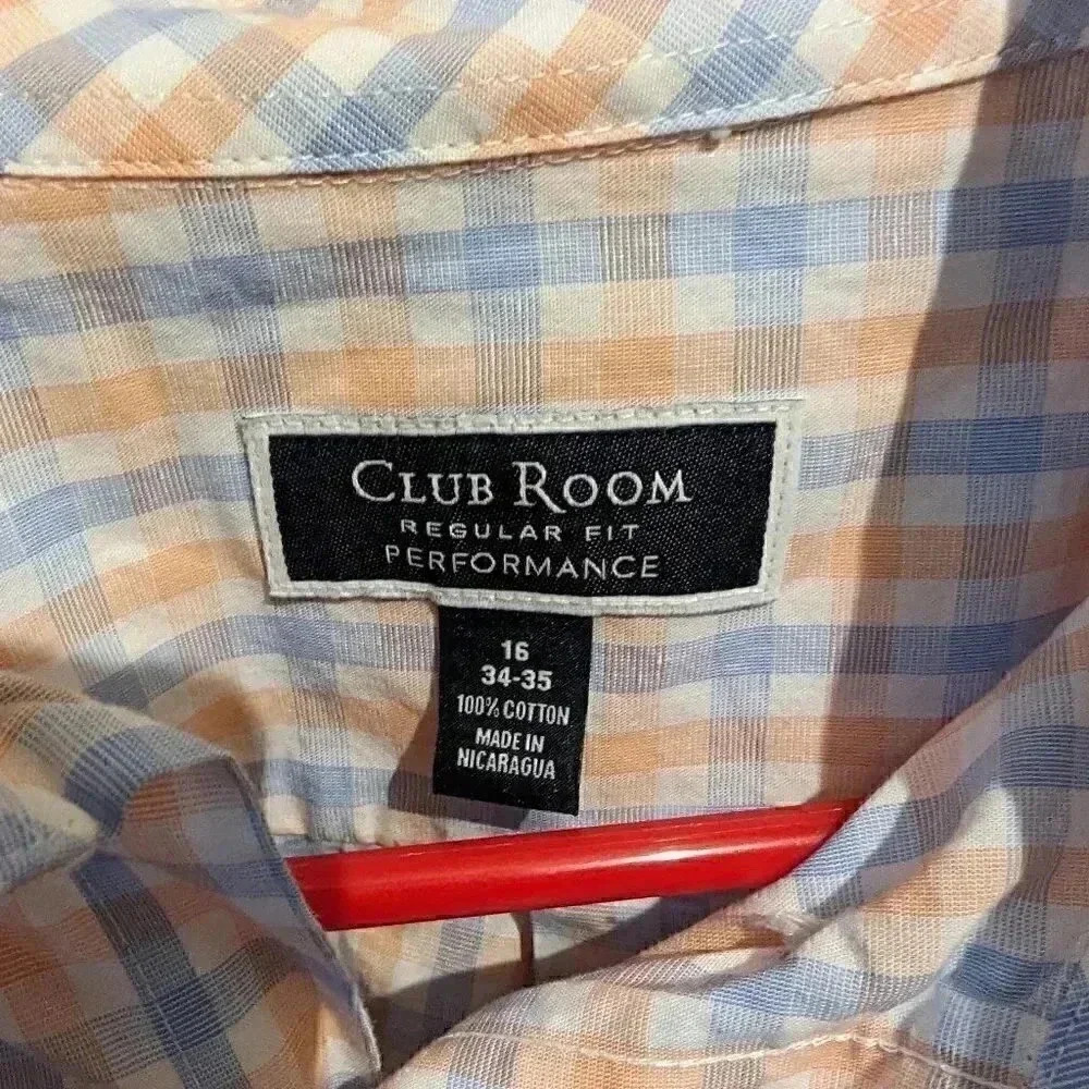 Club Room Performance Regular Fit Men's Button Down Shirt Size 16